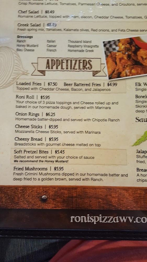 Roni's Pizza Bar Menu image 4